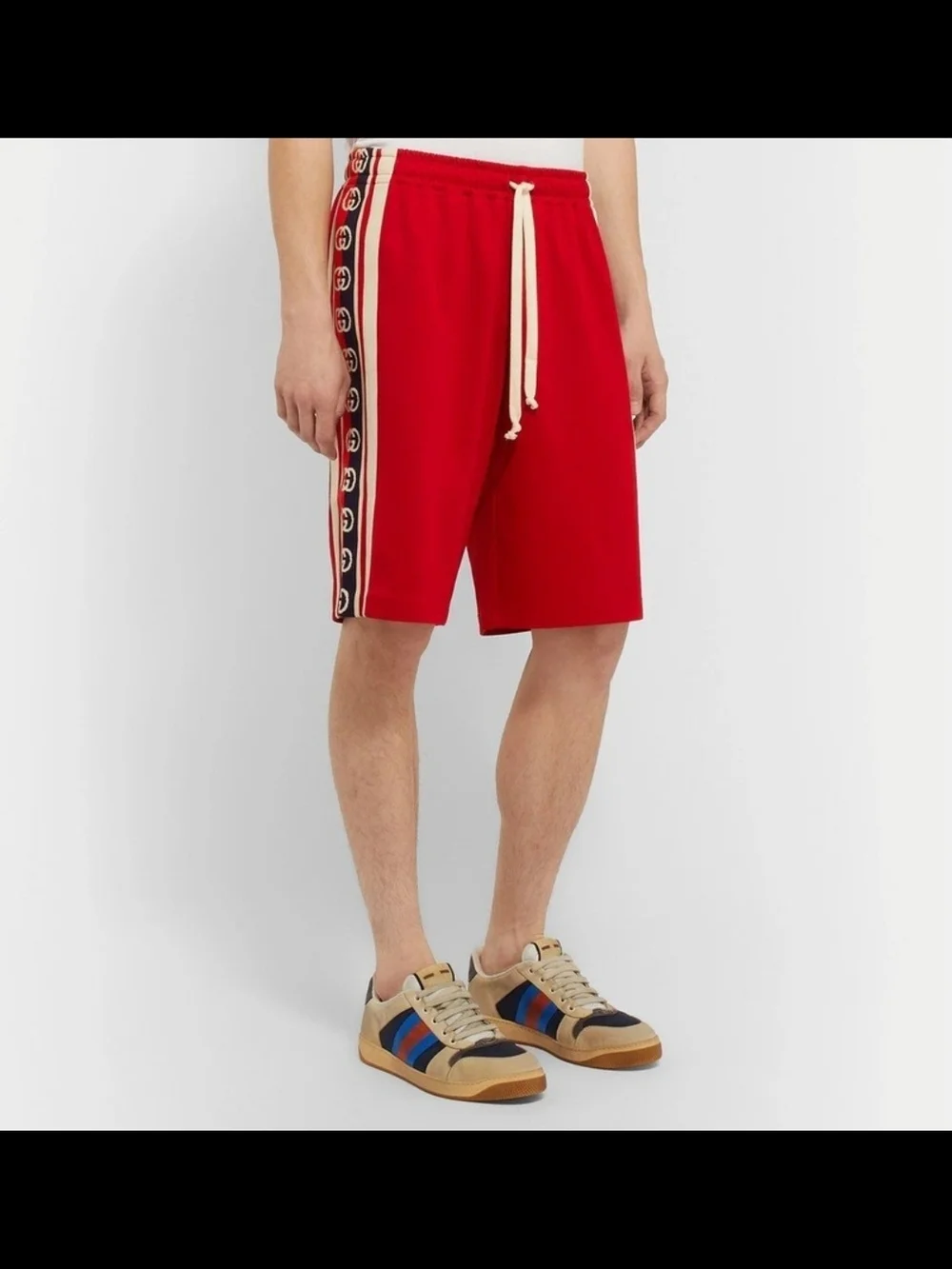 Gucci GG logo trim shorts, M